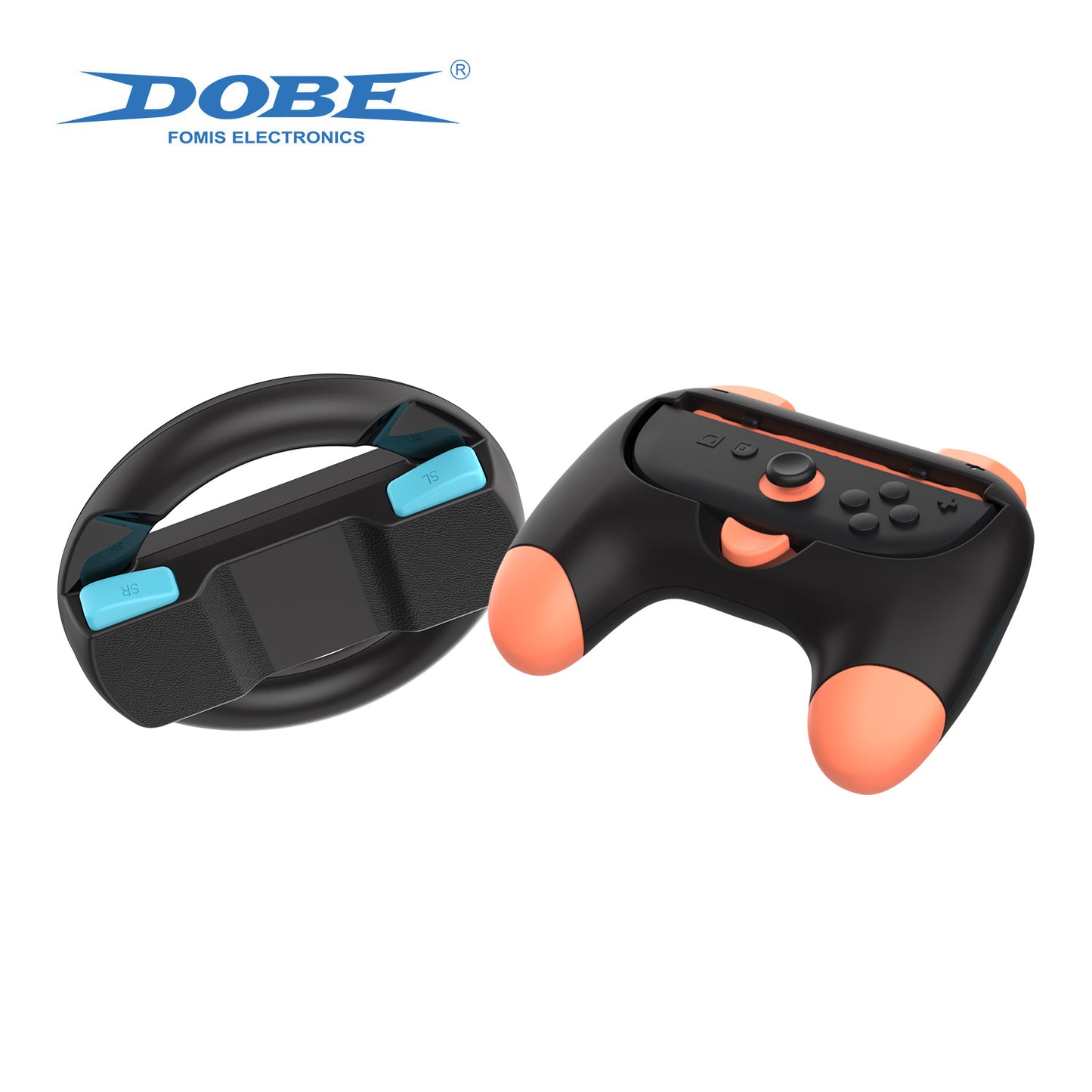 4-IN-1 Racing Steering Wheels and Hand Grips for Switch 2 Gamepad Handle, Left & Right Controller Bracket Stand Holder