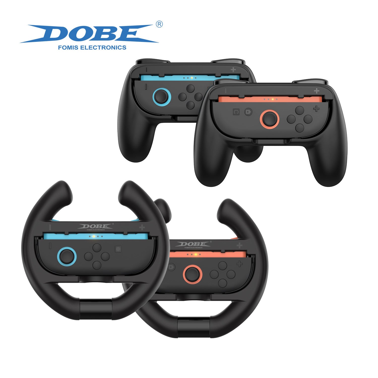 4-IN-1 Controller Grip &amp; Steering Wheel Kit for Nintendo Switch 2 Joypad Game Controller Accessories Kit