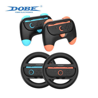 4-IN-1 Racing Steering Wheels and Hand Grips for Switch 2 Gamepad Handle, Left & Right Controller Bracket Stand Holder