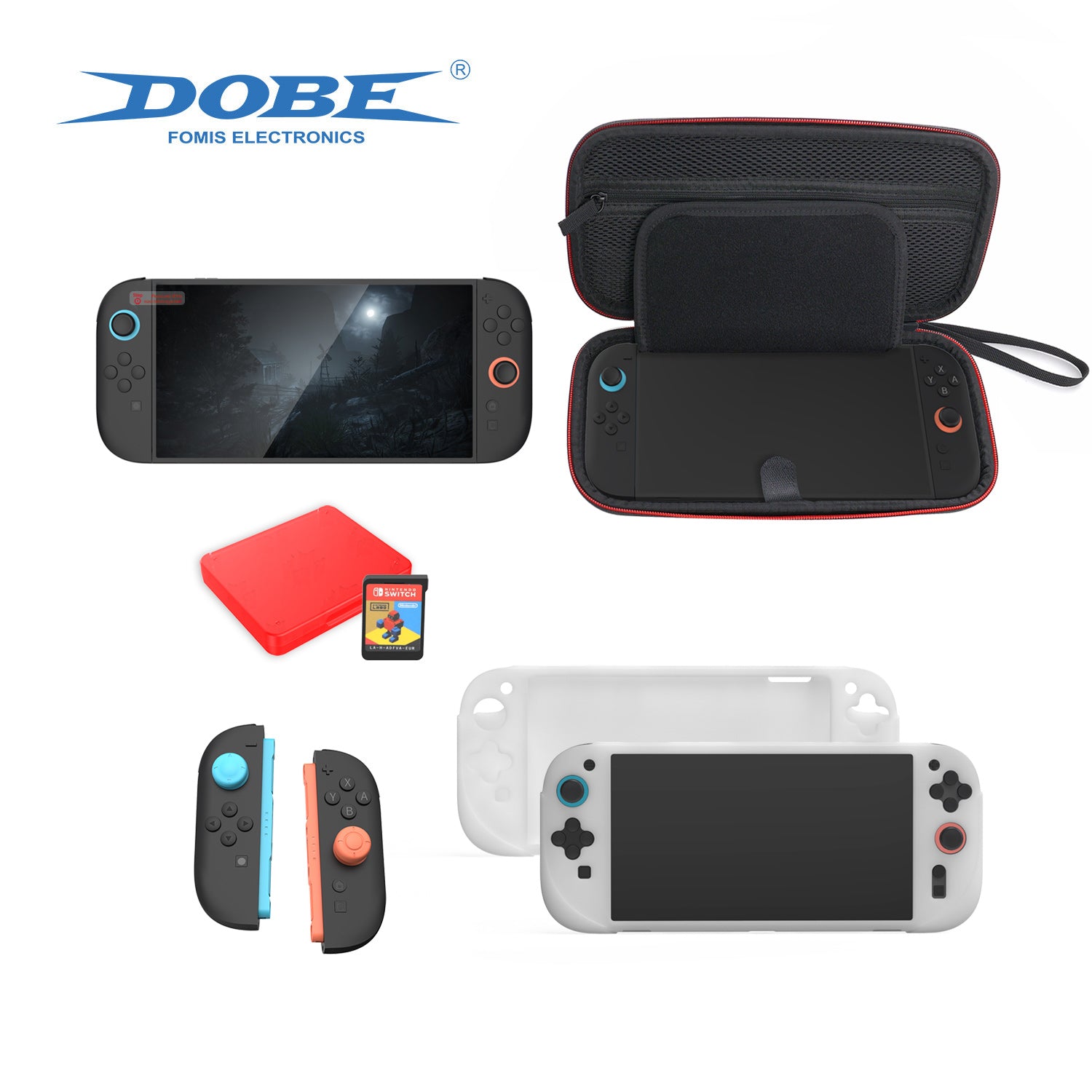 For Nintendo Switch 2 10-in-1 Kit with Storage Bag Silicone Protective Cover Screen Protector Game Card Box