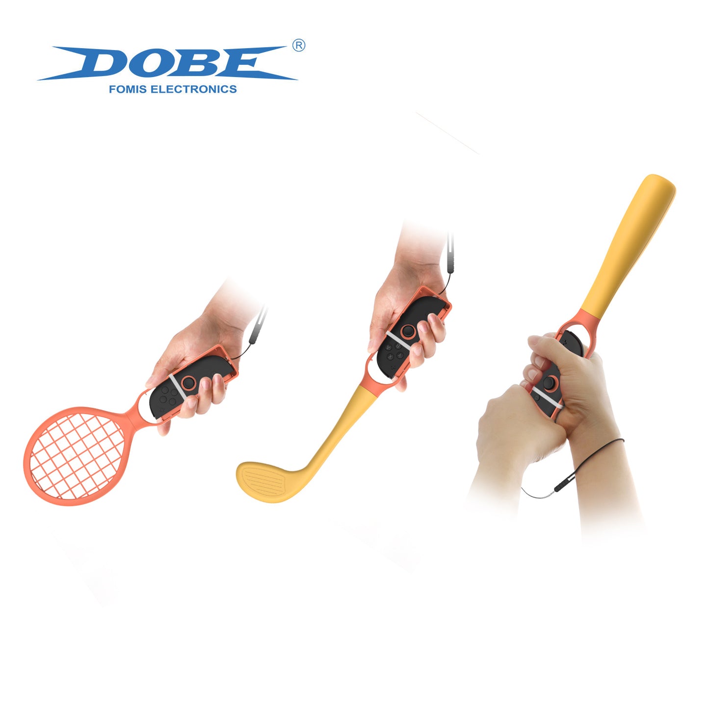 6-in-1 Sports Kit for Nintendo Switch 2 / Switch / Switch OLED Baseball Bat / Tennis Racket / Golf Club Joy-Con Grip