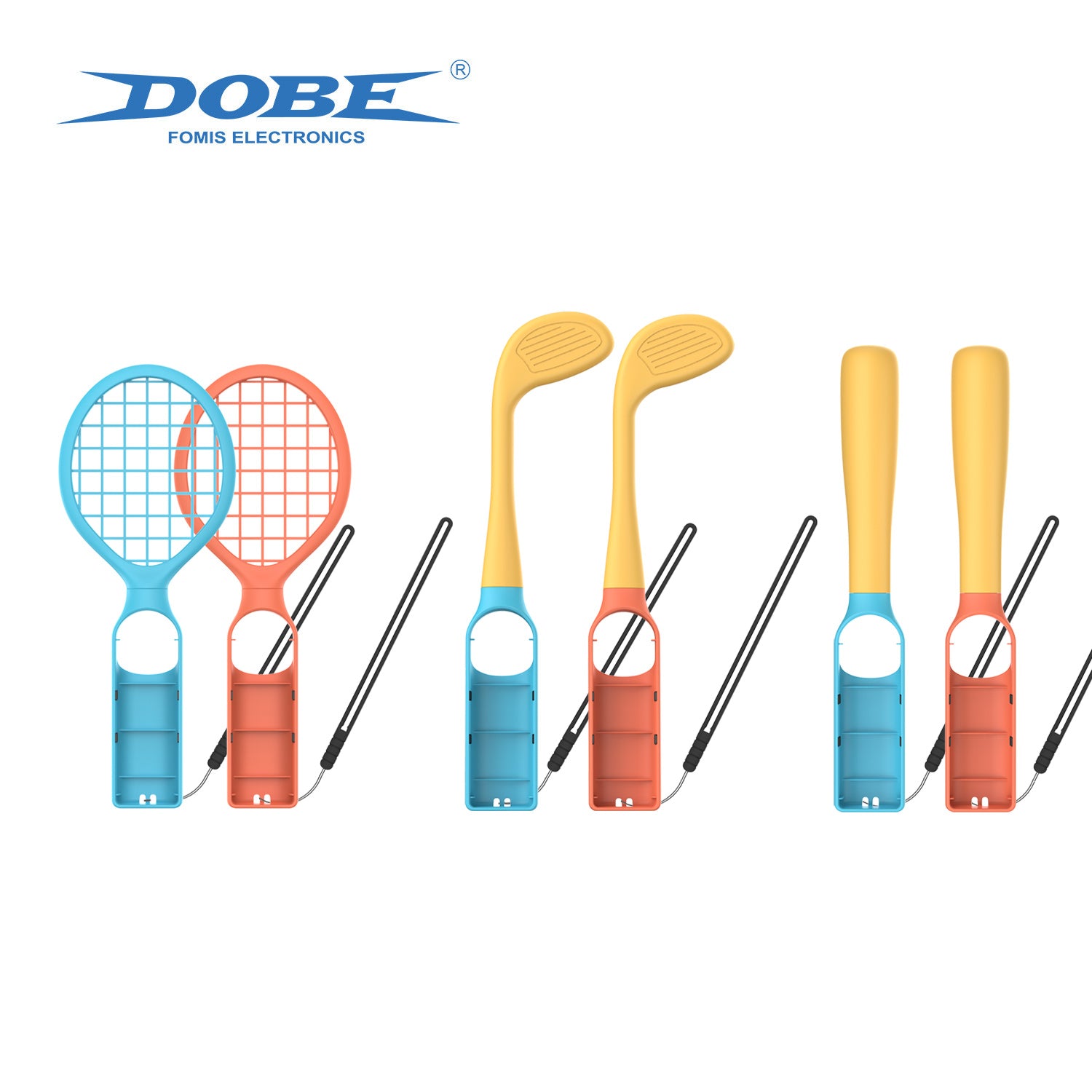6-in-1 Sports Kit for Nintendo Switch 2 / Switch / Switch OLED Baseball Bat / Tennis Racket / Golf Club Joy-Con Grip