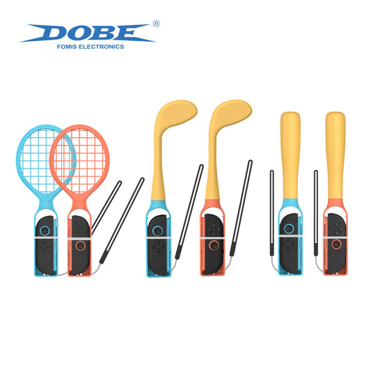 6-in-1 Sports Kit for Nintendo Switch 2 / Switch / Switch OLED Baseball Bat / Tennis Racket / Golf Club Joy-Con Grip