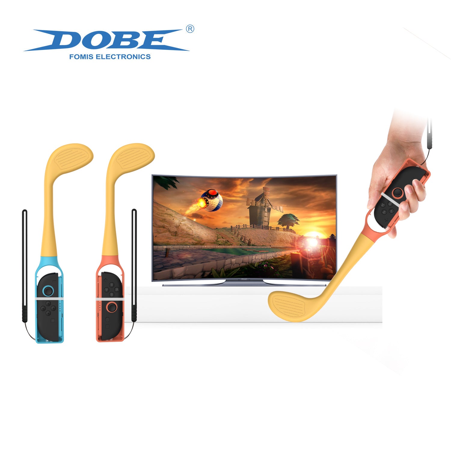 6-in-1 Sports Kit for Nintendo Switch 2 / Switch / Switch OLED Baseball Bat / Tennis Racket / Golf Club Joy-Con Grip